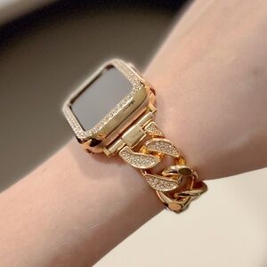 BOGO Gold Crystal Cuban 38/40/41mm Apple Watch Band